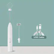 Rechargeable Electric Handheld Milk Frother with 2 Whisks