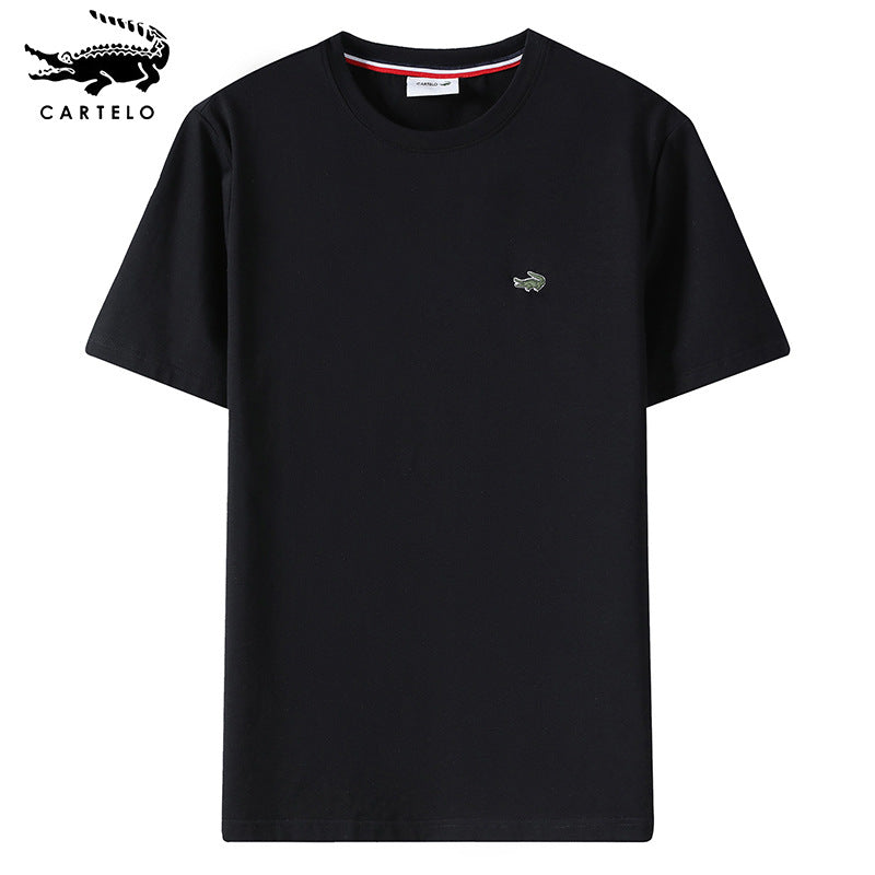 Comfortable Solid Color Cotton Crew Neck T-Shirt