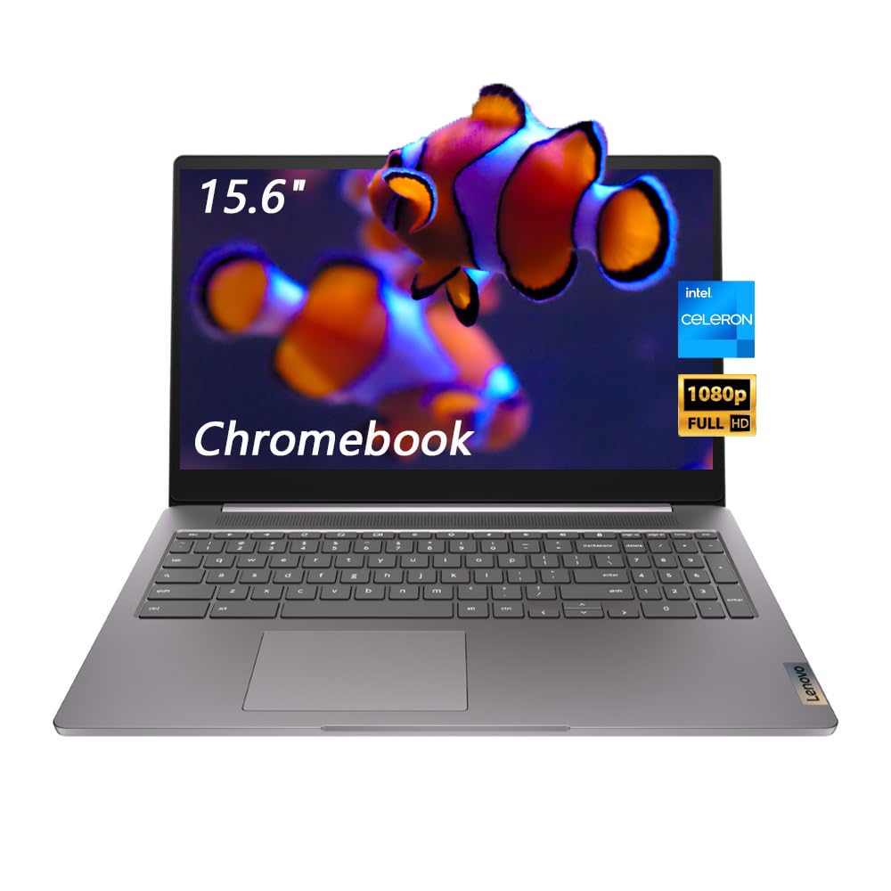 Lenovo IdeaPad 3i Chromebook 15.6" FHD Laptop Intel Celeron N4500 Intel UHD Graphics 4GB RAM 64GB eMMC Bluetooth HDMI Chrome OS Arctic Grey with 5ave Accessories