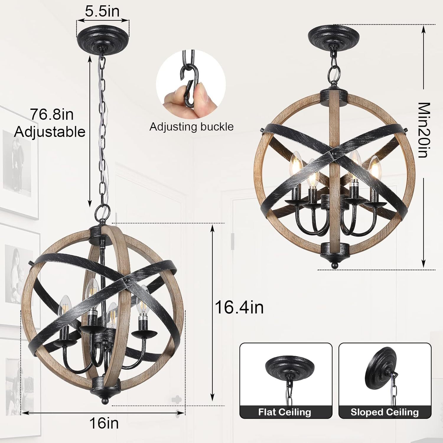 4 Lamps Restaurant Lamps Are Height Adjustable, Unavailable Platforms- Welfel
