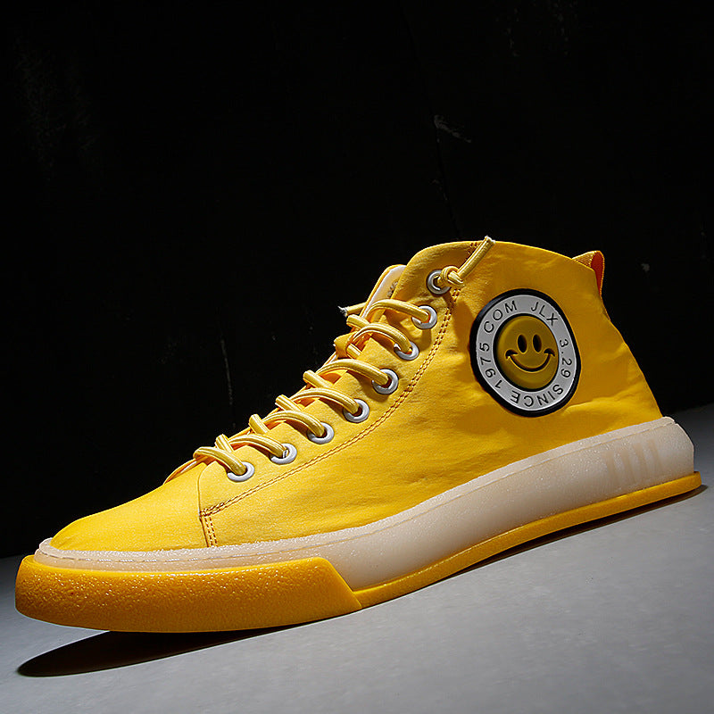 Men's Summer High-Top Canvas Sneakers, Breathable Style