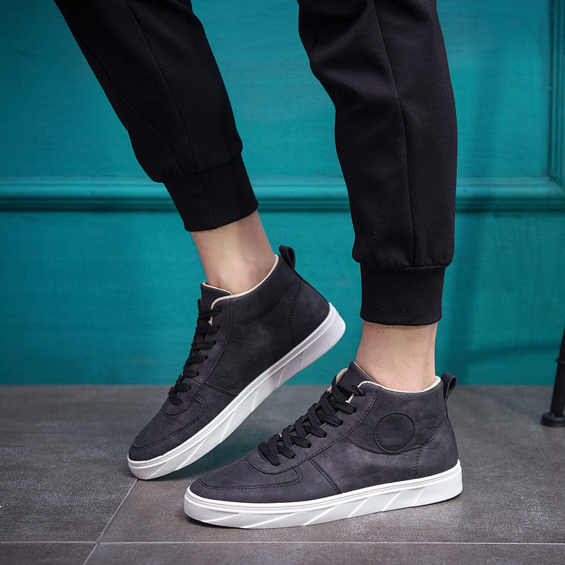 Men's High-Top Suede Casual Sneakers Korean Style