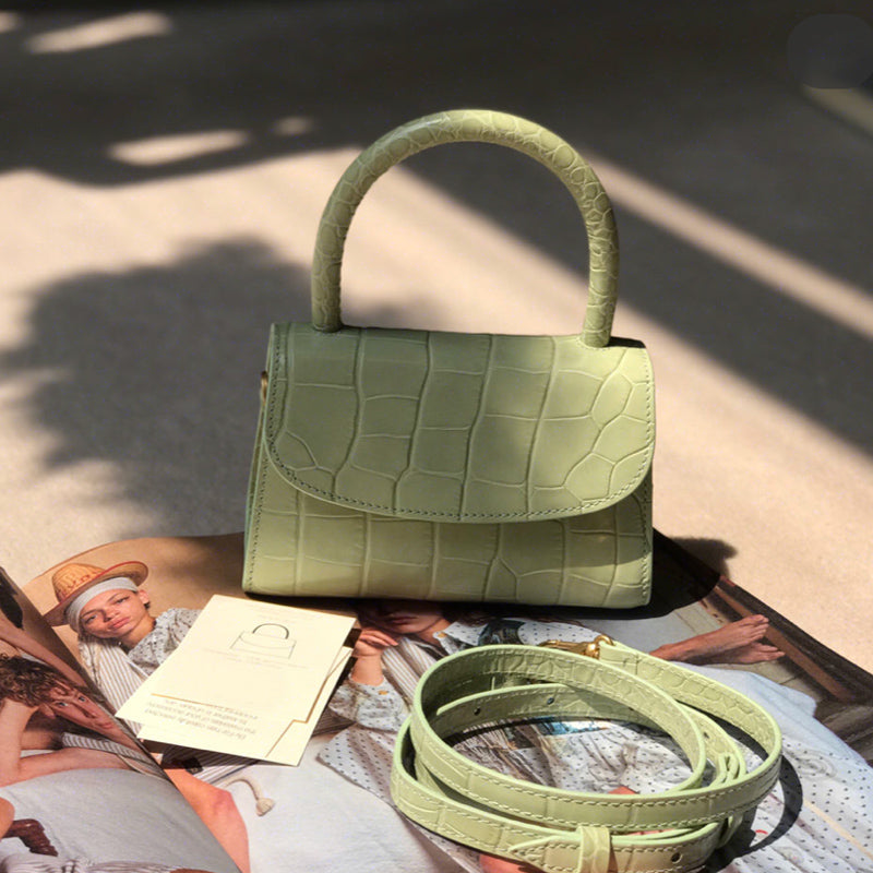 Crocodile Pattern Matcha Green Tote Bag