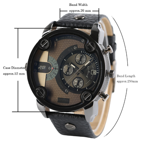 Fashion Large Dial Steel Band Quartz Watch for Men