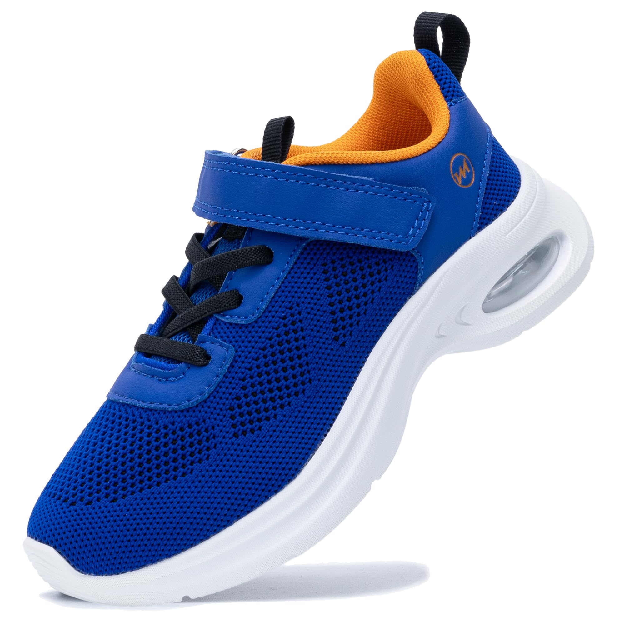 PERSOUL Boys Air Running Shoes Girls Kids Child Slip On Walking Comfort Tennis Sneakers Athletic Lightweight Shoes BlueOrange Big Kid 4
