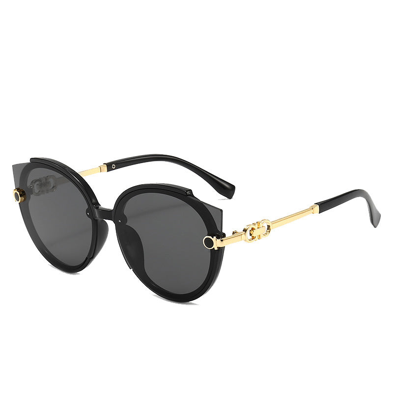 Vintage Cat Eye Round Sunglasses for Women UV400