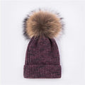 Multicolor Wool Beanie with Pom-Pom