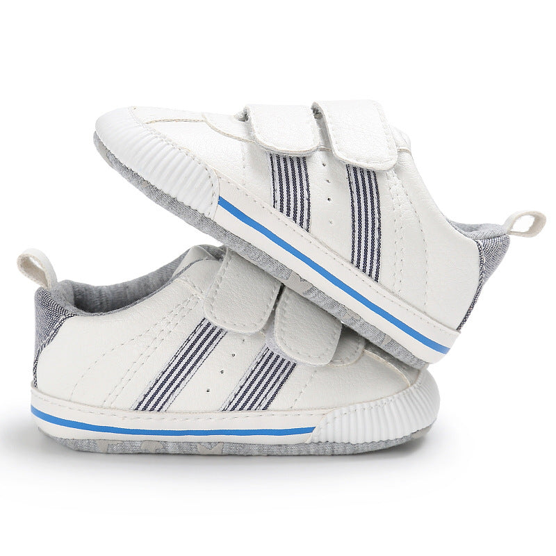 Baby Velcro White Sneakers - Soft Sole Toddler Shoes
