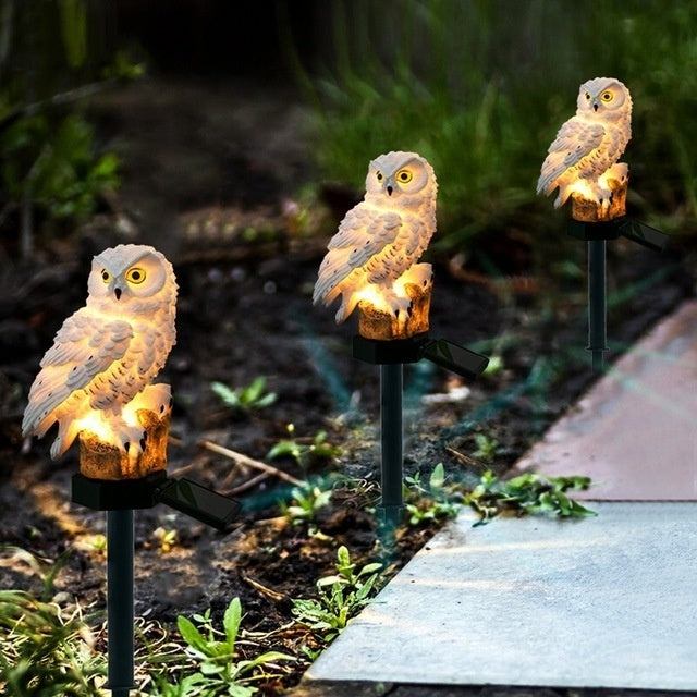 Solar Powered LED Owl Garden Lamps - Waterproof Decor