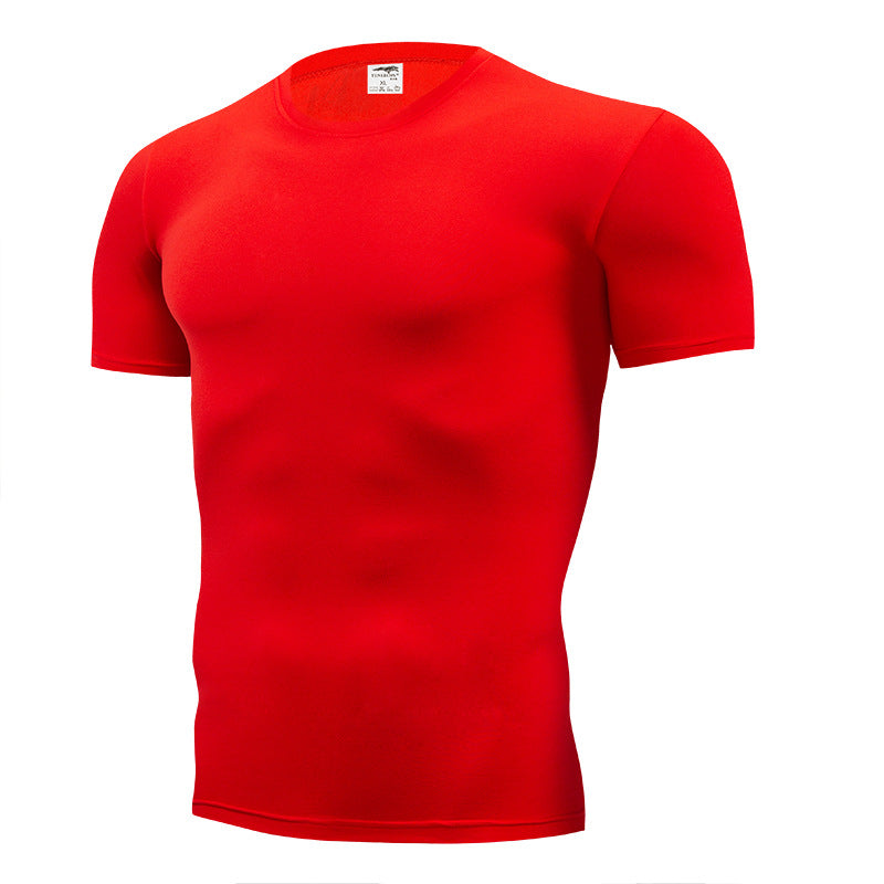 Men's Solid Color Stretch Casual Crew Neck T-Shirt