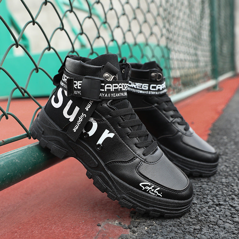Men's High-Top Casual Sneakers with Thick Sole