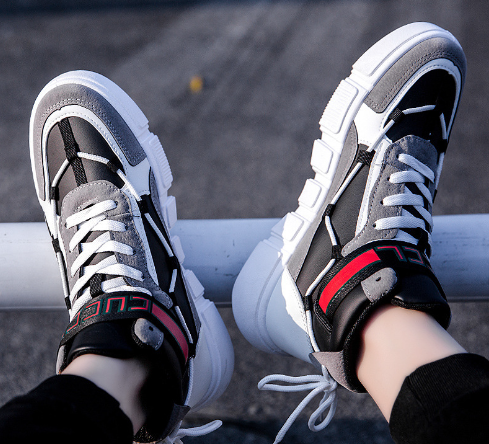 Men's High-Top Casual Sneakers - Trendy Korean Style
