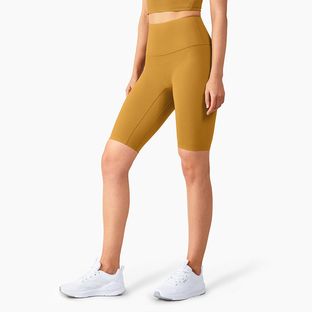 High Waist Peach Hip Yoga Shorts for Women