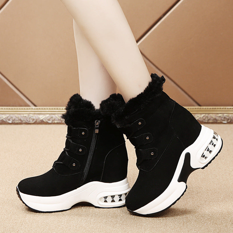 Warm Velvet Cushioned Thick Sole Cotton Shoes