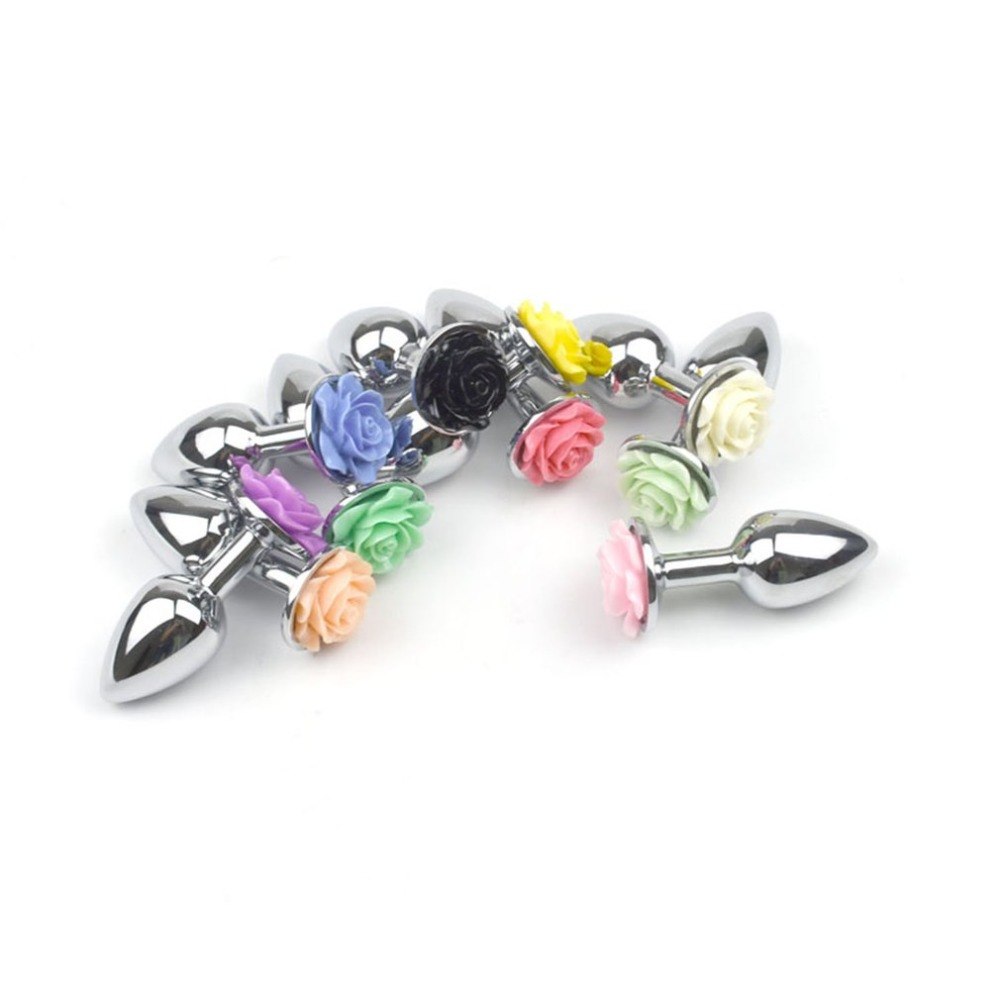 Metal Rose Flower Anal Plug - Stainless Steel Toy