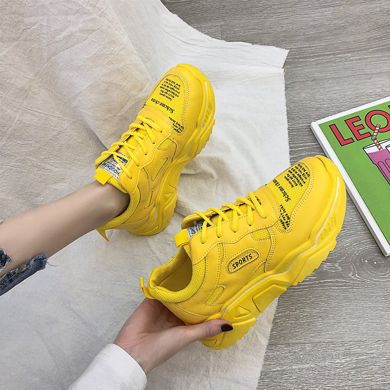 Korean Style Women's Platform Casual Dad Sneakers