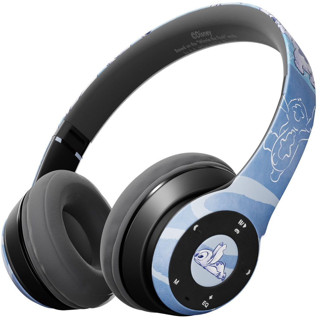 Disney Stitch Watercolor Swirl Bluetooth Over-Ear Headphones Wireless Foldable Headset with Built-in Microphone - Stitch Watercolor Swirl Design for Adults and Kids Comfortable Auriculares