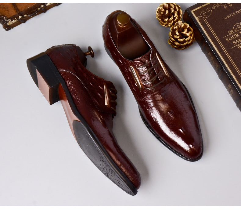 Crocodile Pattern Leather Casual Shoes for Men