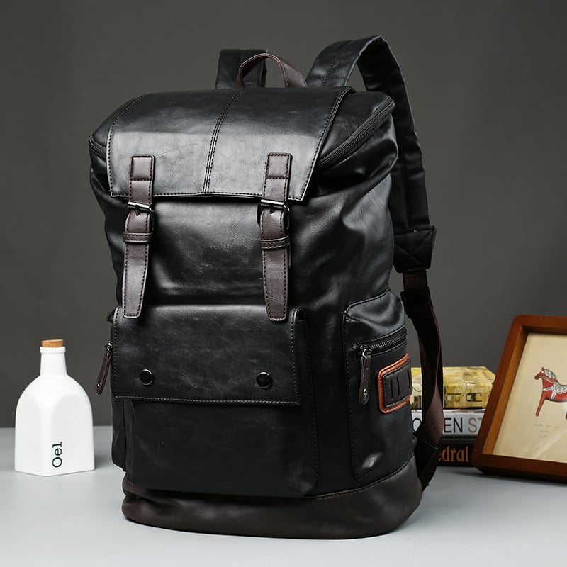 Men's High-Quality Leather Backpack for Travel & School
