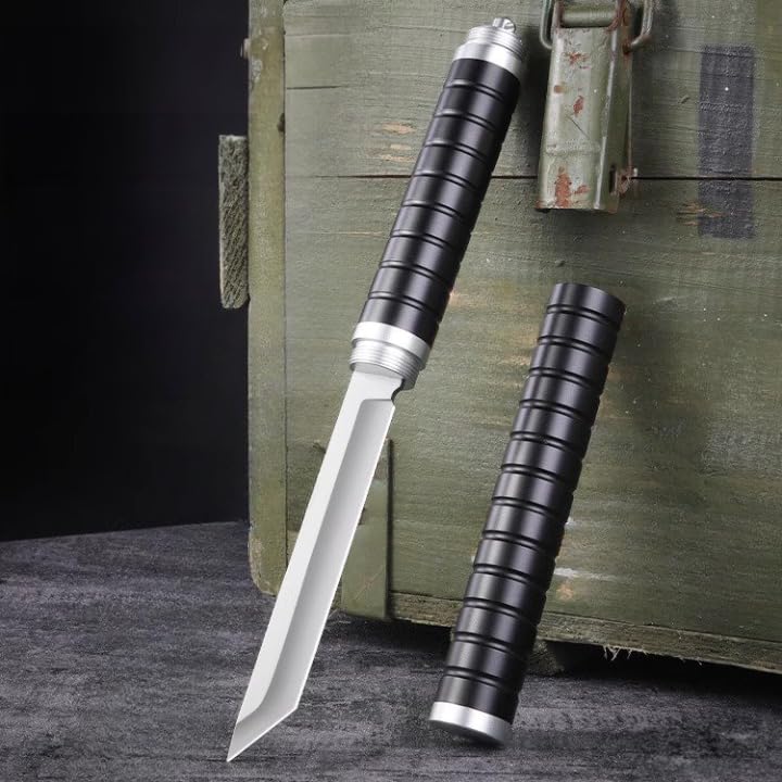 Foldspark Extendable Fixed Blade Hunting Knife - Stainless Steel Blade Pocket Knife Edc Fishing Knife for Camping Hiking Biking Diving Riding and Outdoor Portable Tactical and Survival Knife