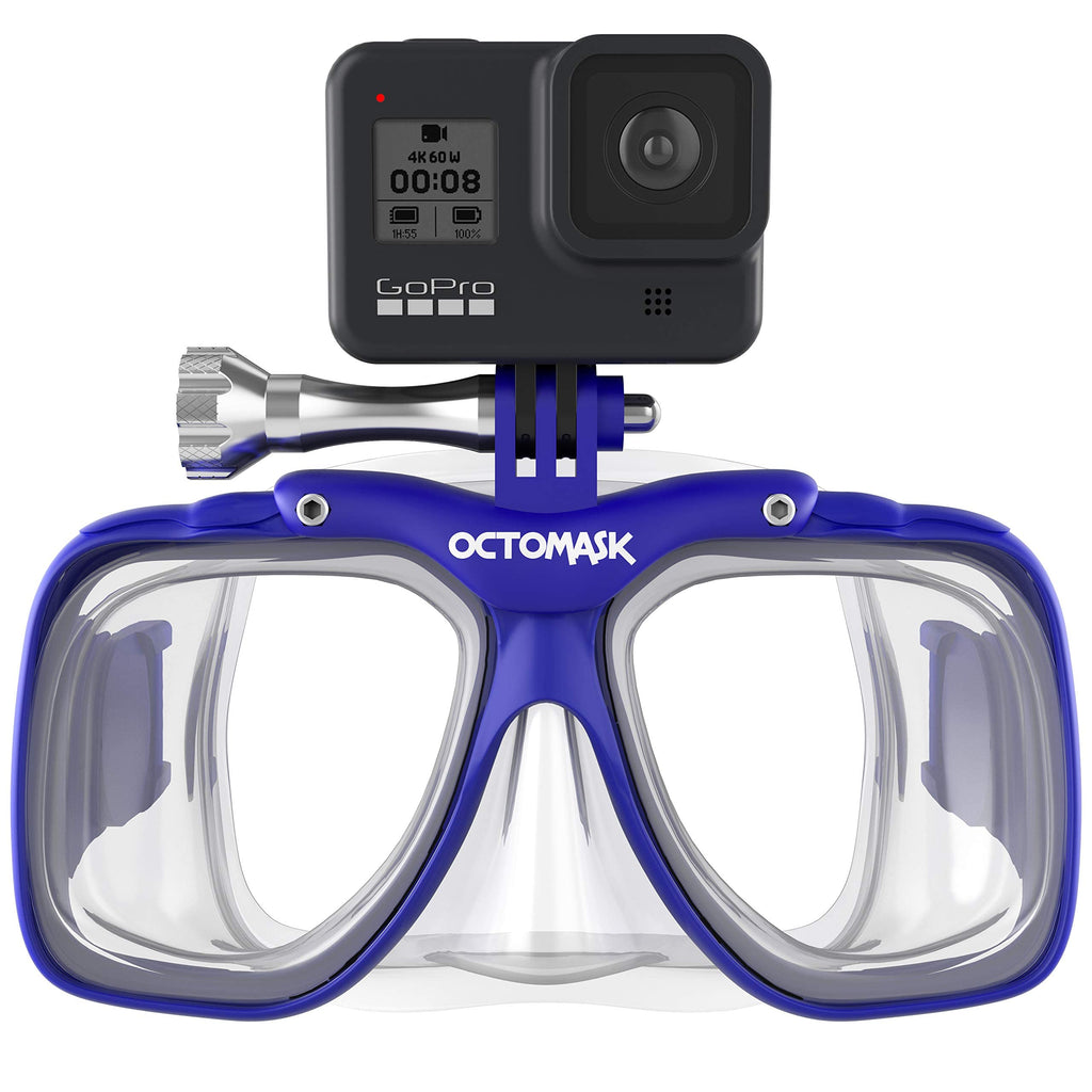 OCTOMASK - Scuba Mask w/Mount for All GoPro Hero Cameras for Scuba Diving Snorkeling Freediving (Blue)…