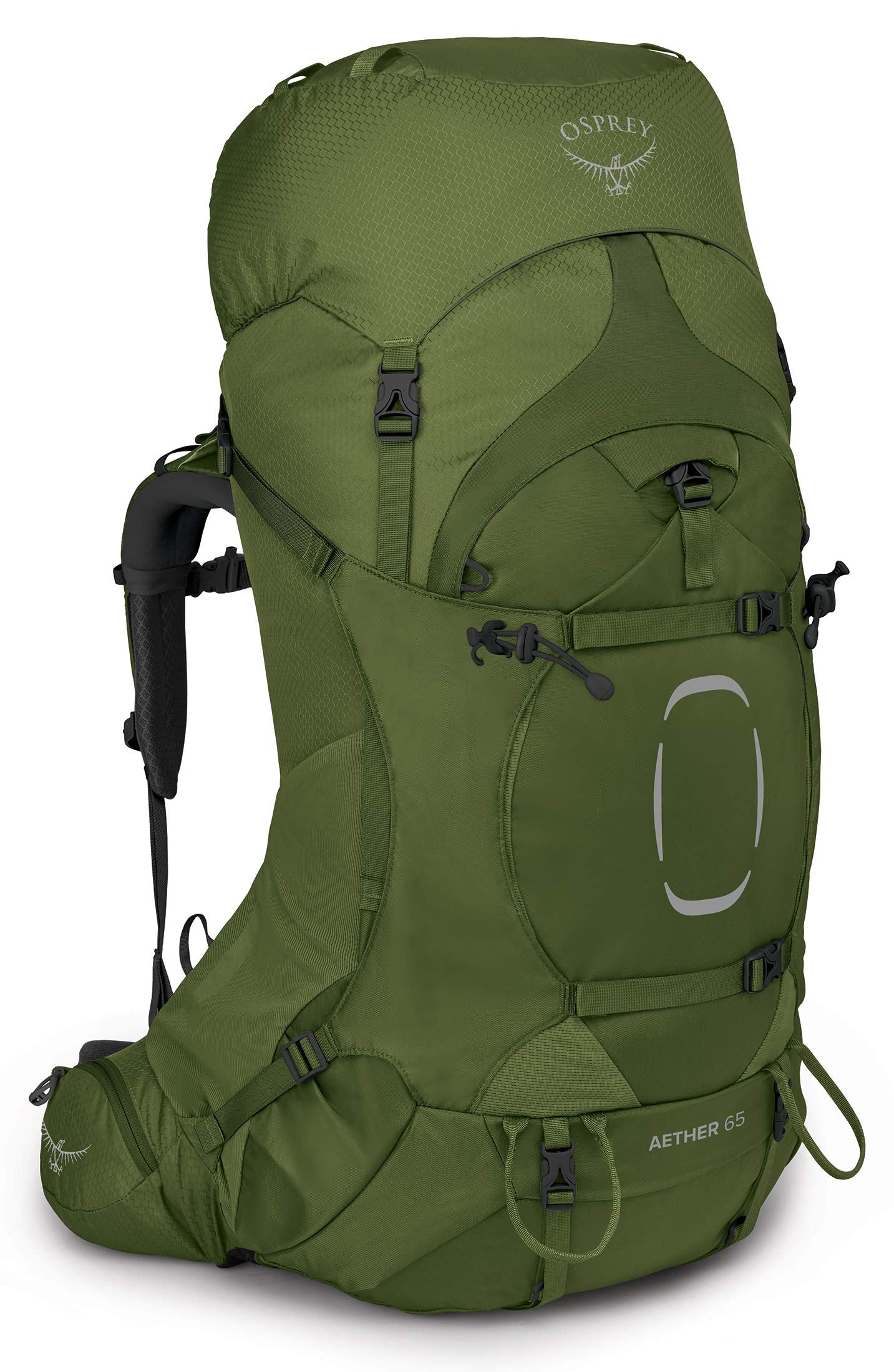 Osprey Aether 65L Mens Backpacking Backpack Garlic Mustard Green S/M