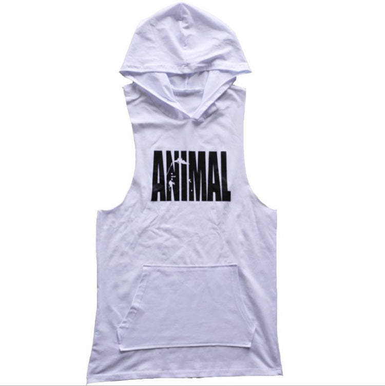 Men's Muscle Training Vest with Hood for Outdoor Sports