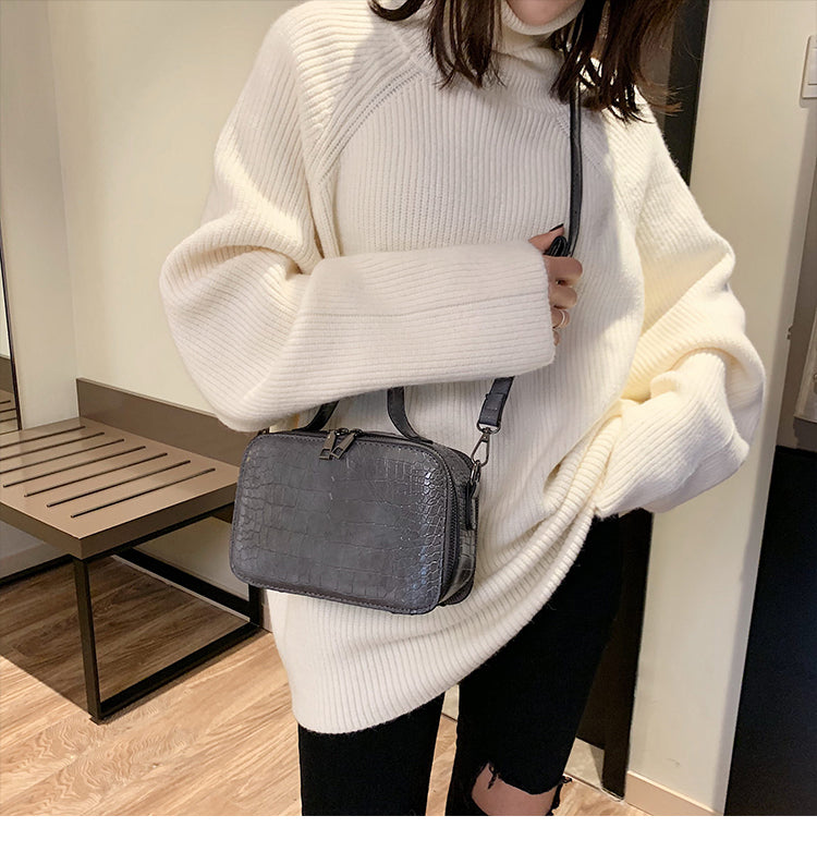 Fashion Crocodile Pattern Handbag - Retro Style
