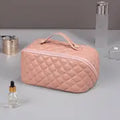 Large Capacity Checkered Travel Cosmetic Bag