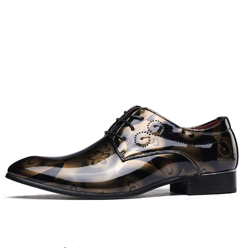 Trendy Men's Pointed Leather Shoes for Barbers