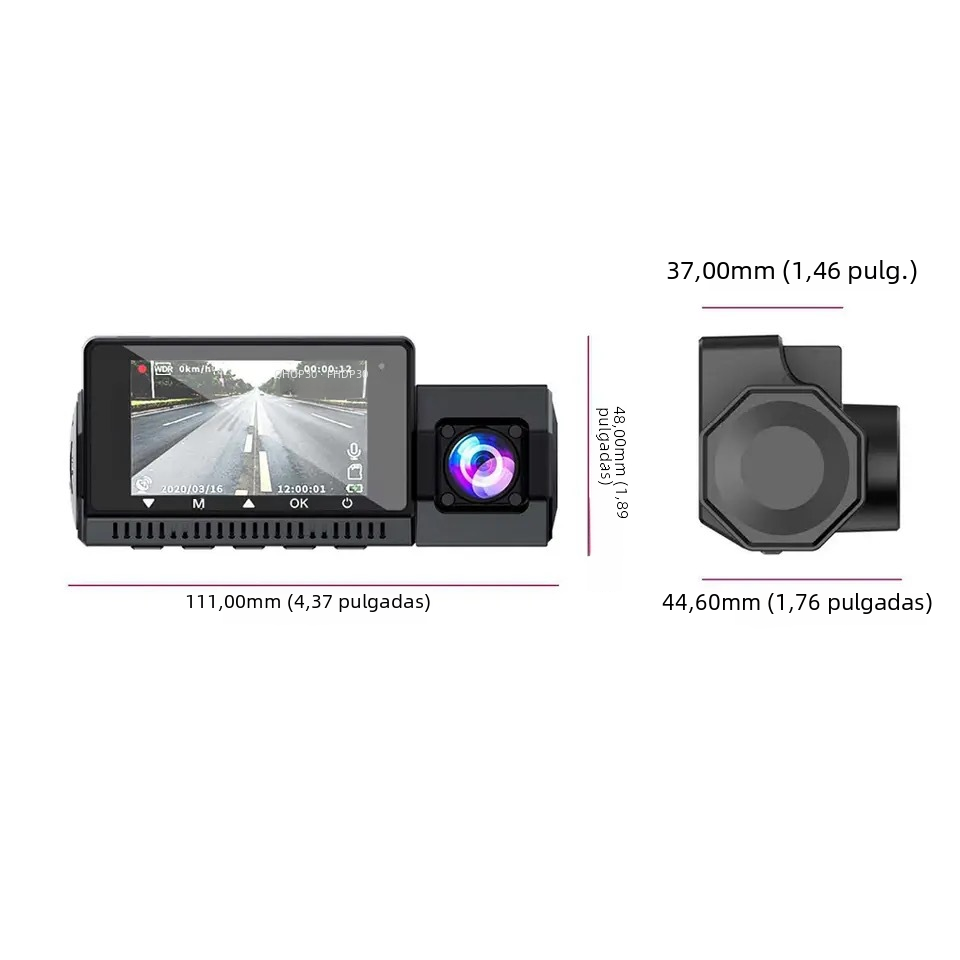 New 4K HD Dash Cam with WiFi, GPS, and 3 Cameras