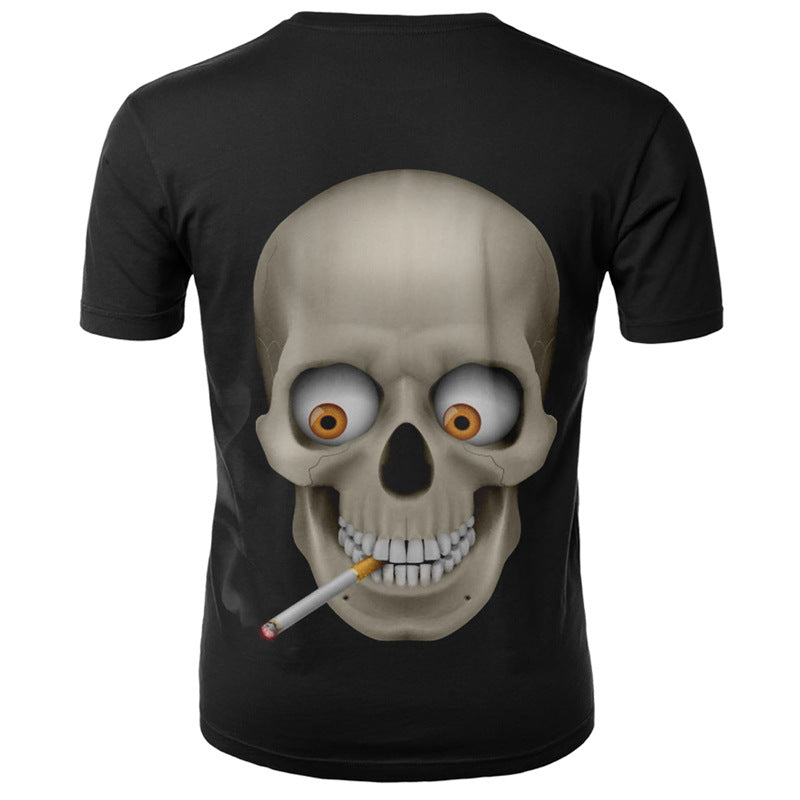 3D Printed Skull Short Sleeve Sports T-Shirt