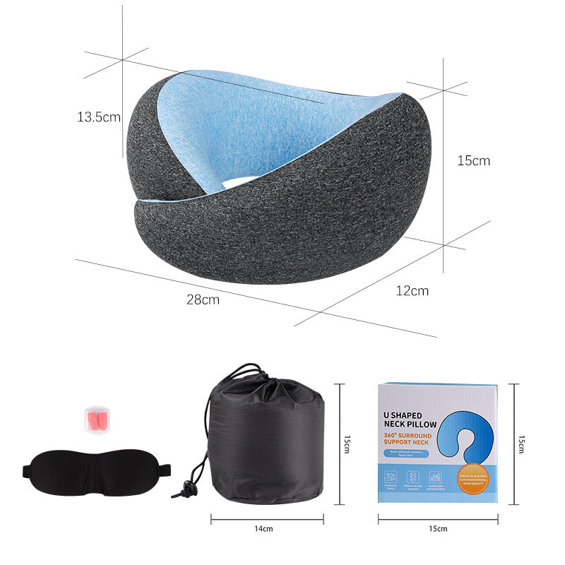 Memory Foam U-Shaped Travel Neck Pillow (Portable)