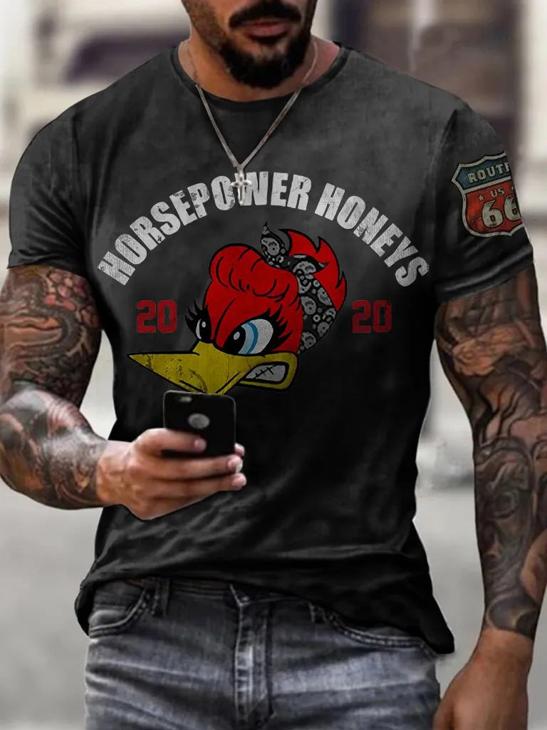 Men's Casual 3D Digital Print Short Sleeve T-Shirt