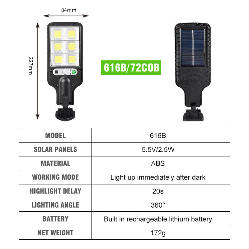Outdoor Aluminum Solar Sensor LED Garden Wall Light